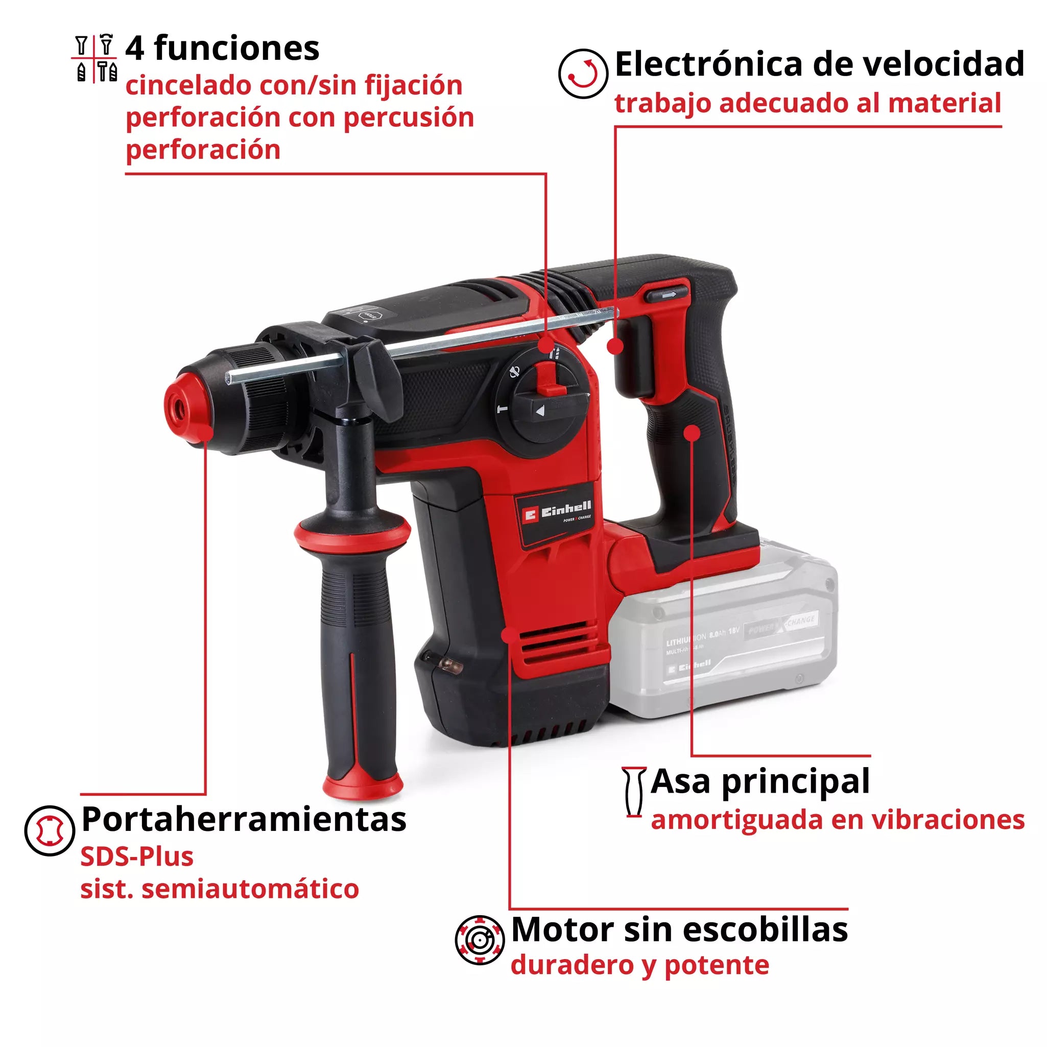 PROFESSIONAL Rotomartillo inalámbrico TP-HD 18/26 Li BL - Solo