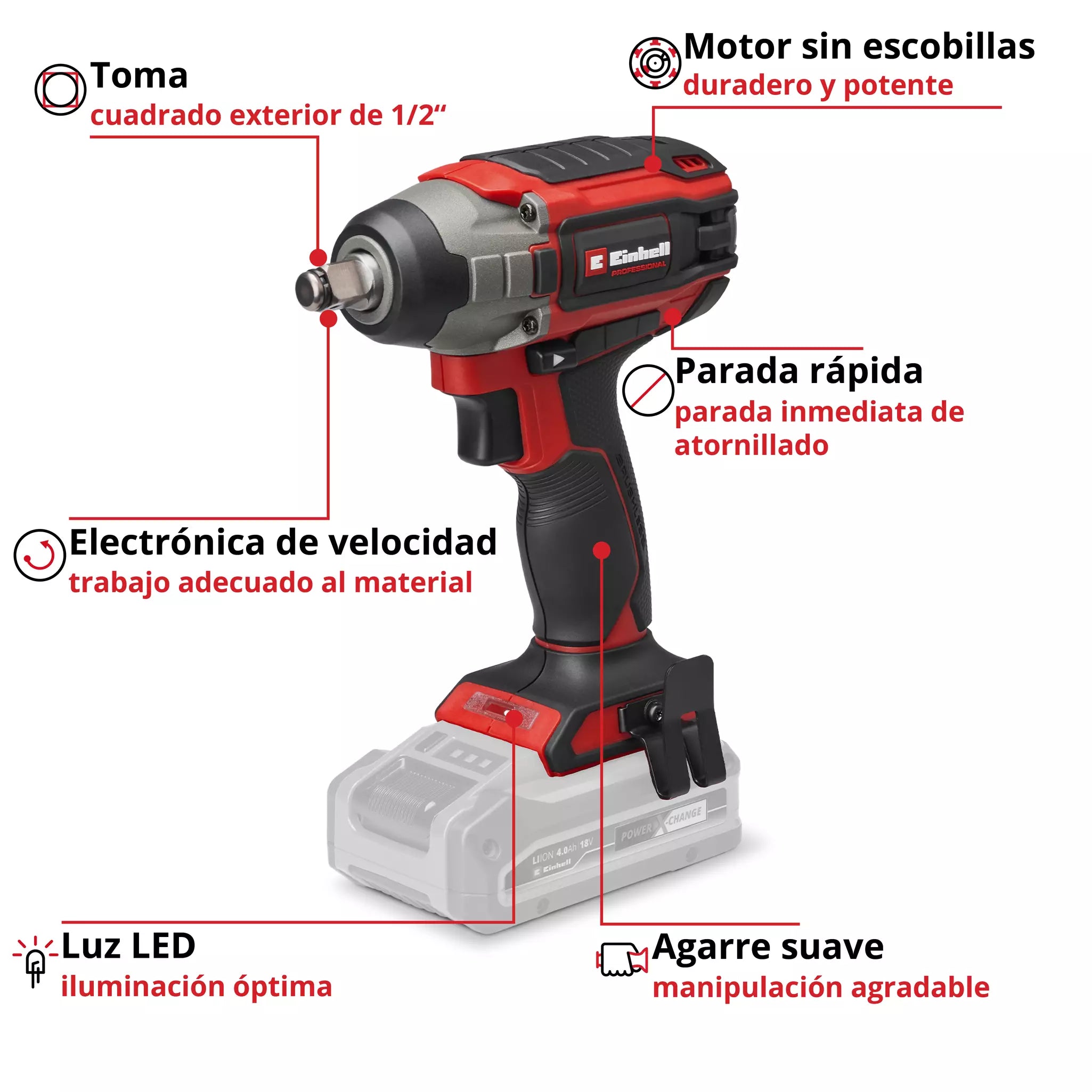 PROFESSIONAL Llave de impacto inalámbrica IMPAXXO 18/230