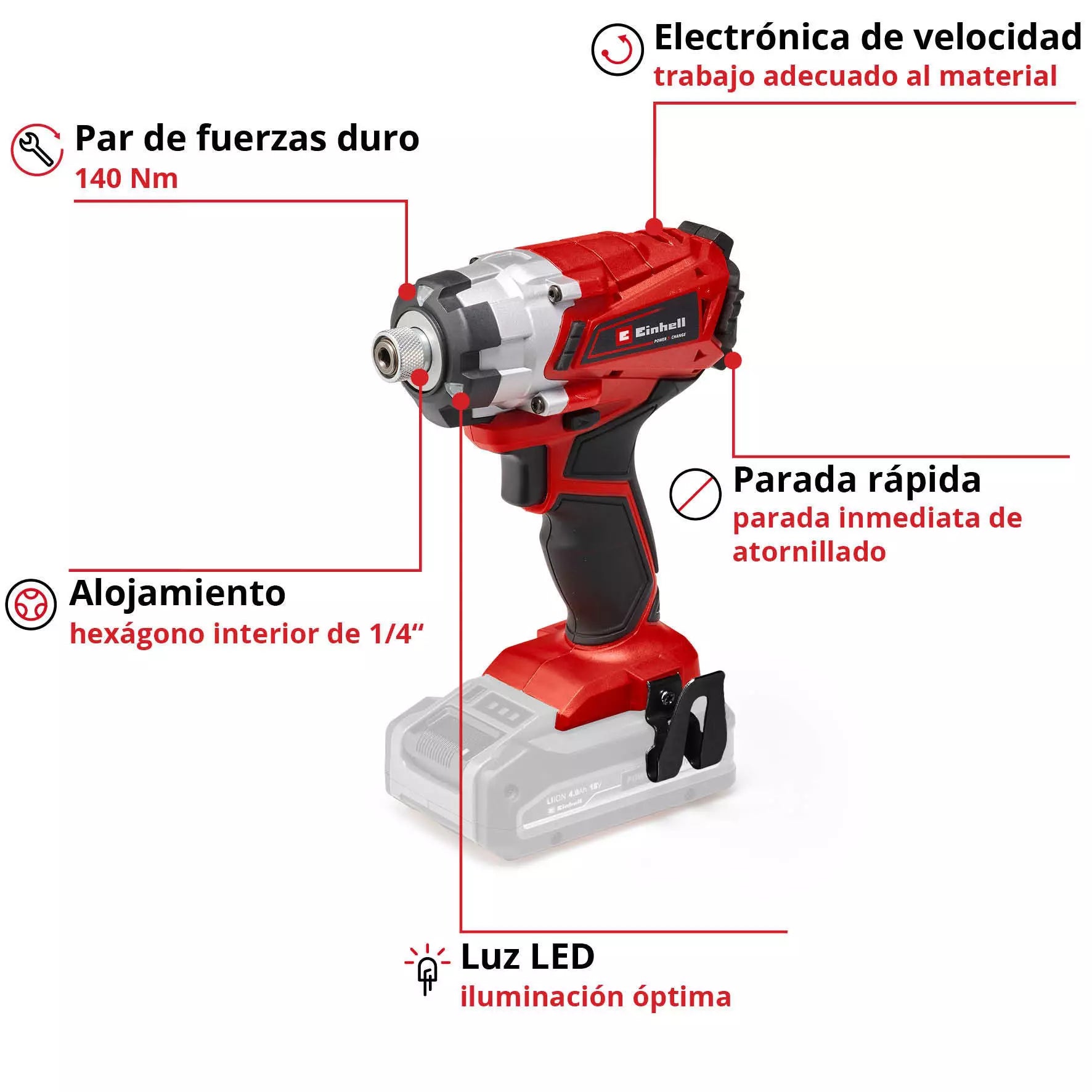 Atornillador de impacto inalámbrico TE-CI 18/1 Li-Solo