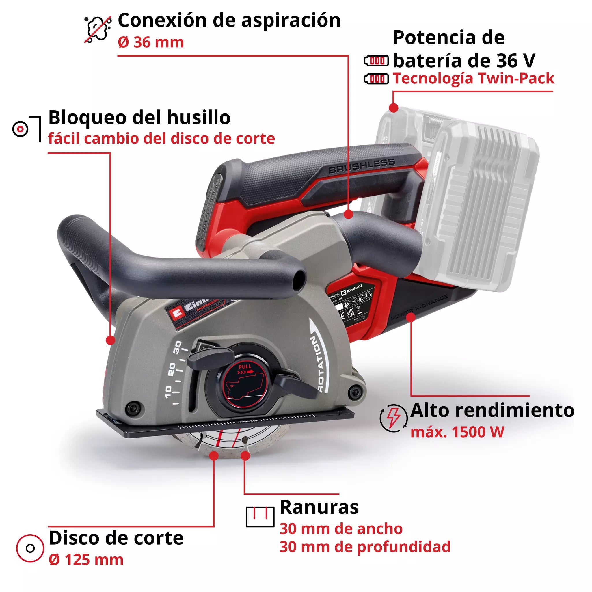 PROFESSIONAL Rozadora inalámbrica TP-MA 36/30 Li BL - Solo