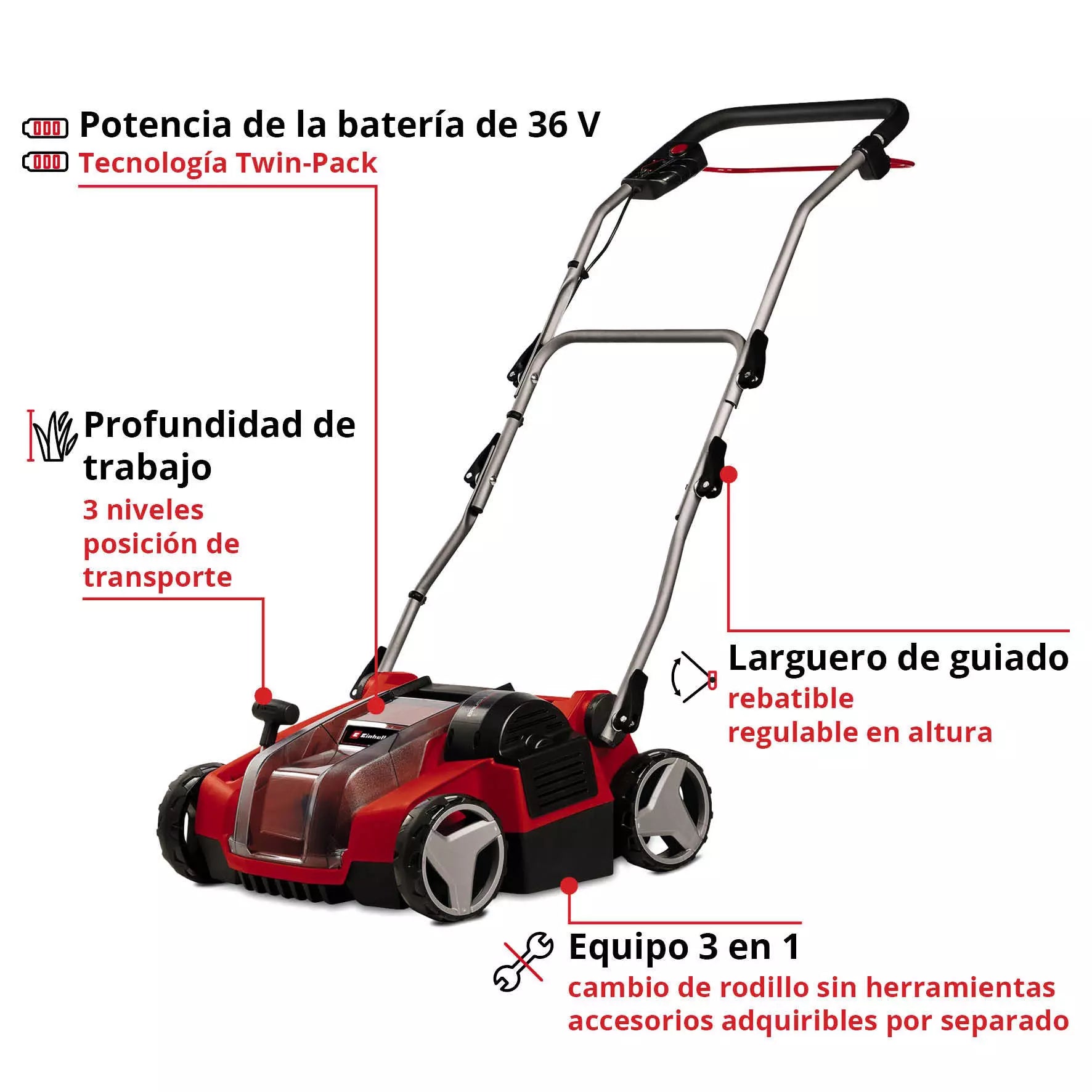 Escarificador / aireador inalámbrico GE-SC 36/35 Li - Solo