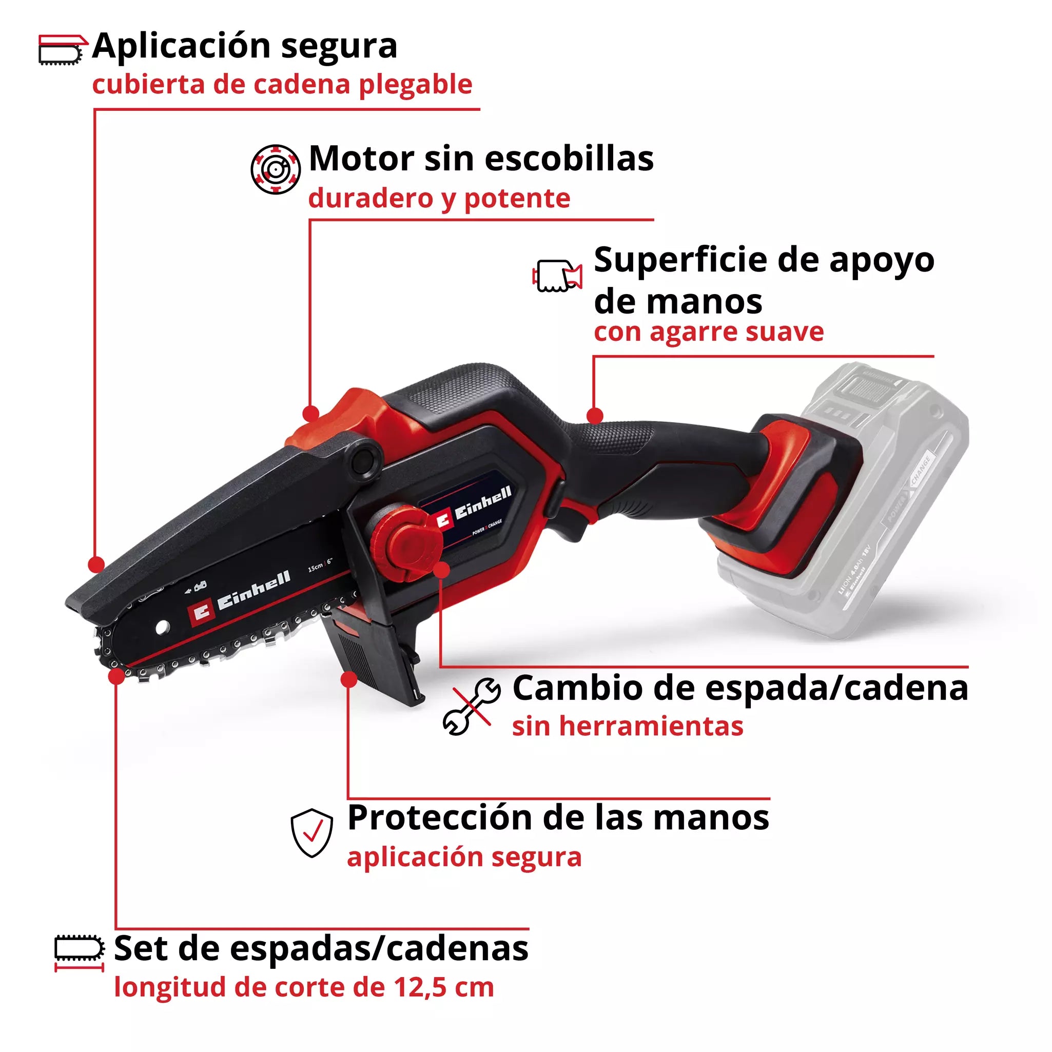 Motosierra inalámbrica GE-PS 18/15 Li BL-Solo