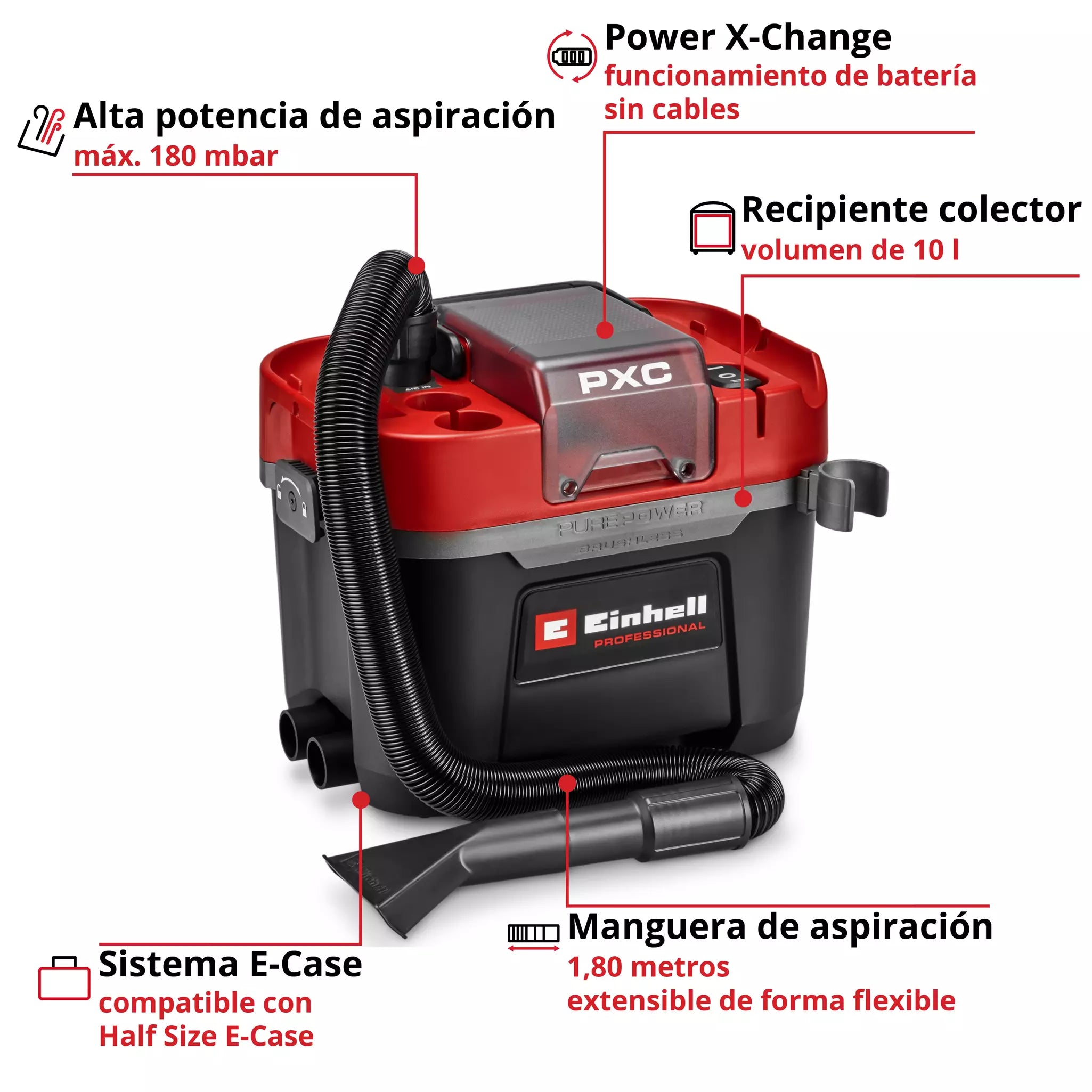 PROFESSIONAL Aspiradora en seco / humedo Inalámbrica TP-VC 18/10 Li BL L-Solo